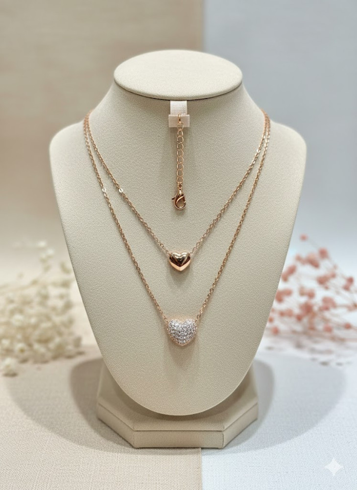 925 silver double layered chunky charm chain