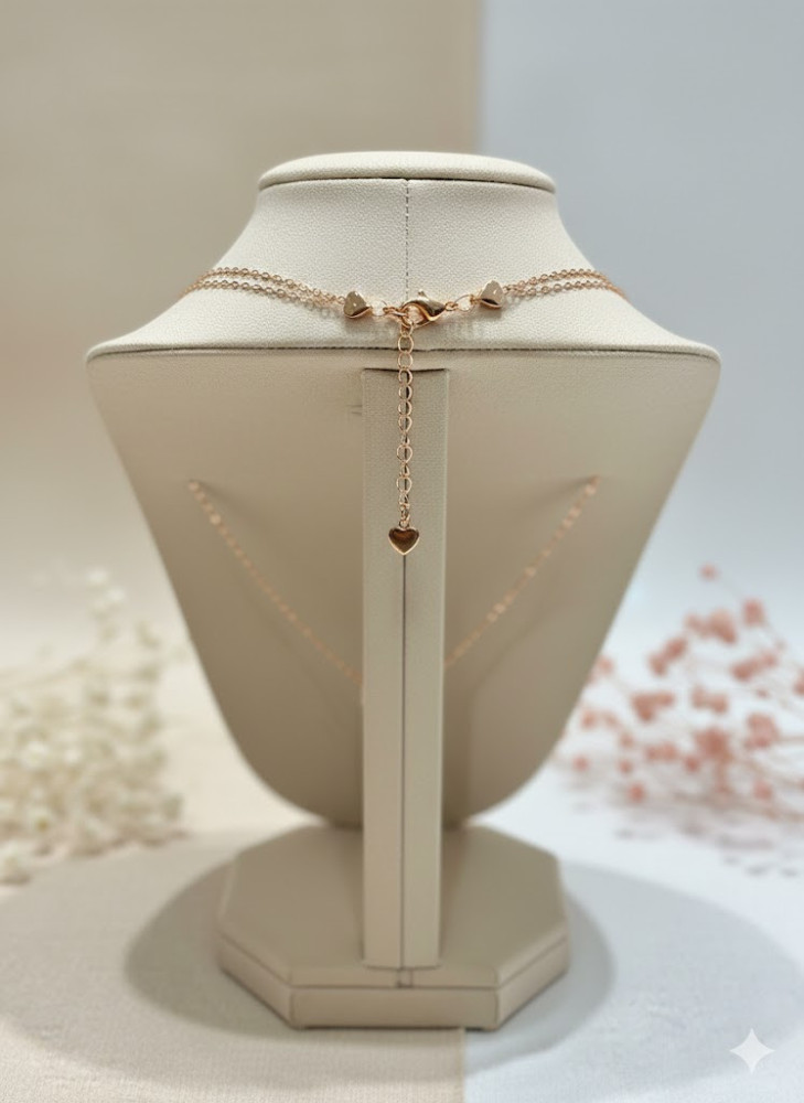 925 silver double layered chunky charm chain