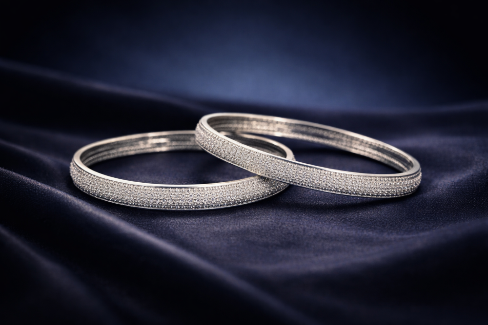Silver 925 Royal Stonework Kada