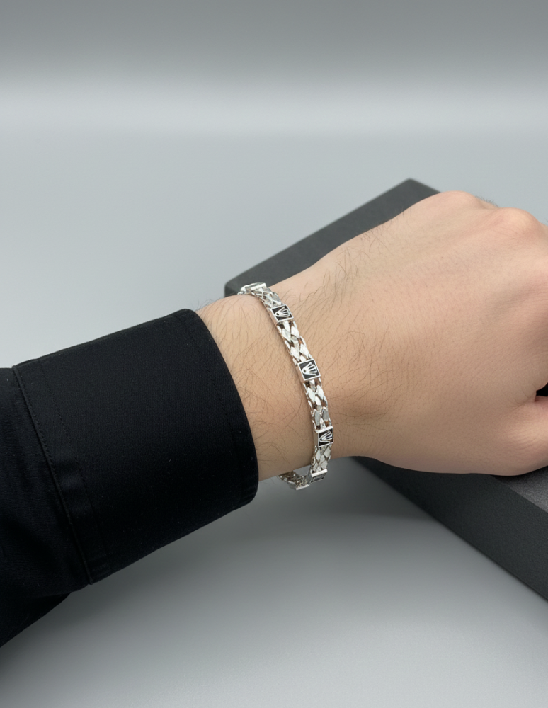 925 silver Mens Braclet