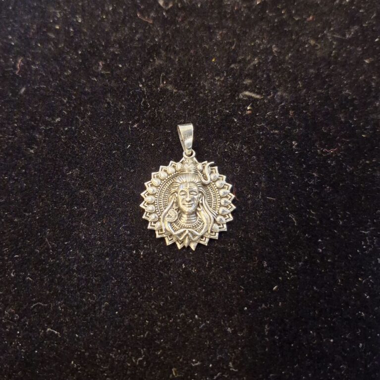 Oxidised shiv ji pendant made with 925 pure silver