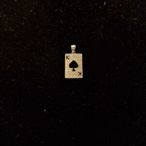 King card pendant made with pure 925 silver