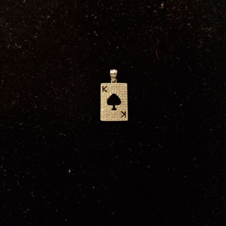 King card pendant made with pure 925 silver