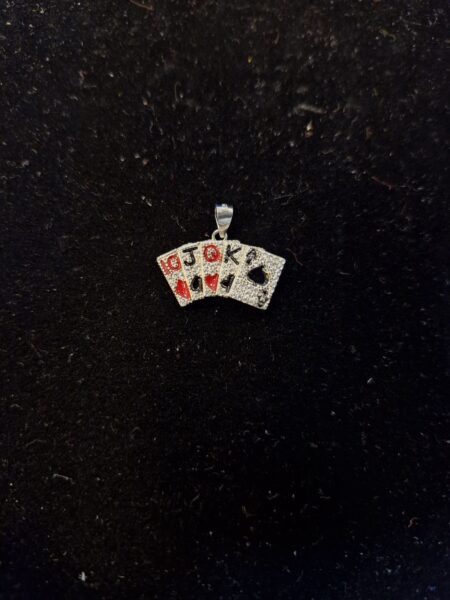 Cards design pendant made with pure 925 silver