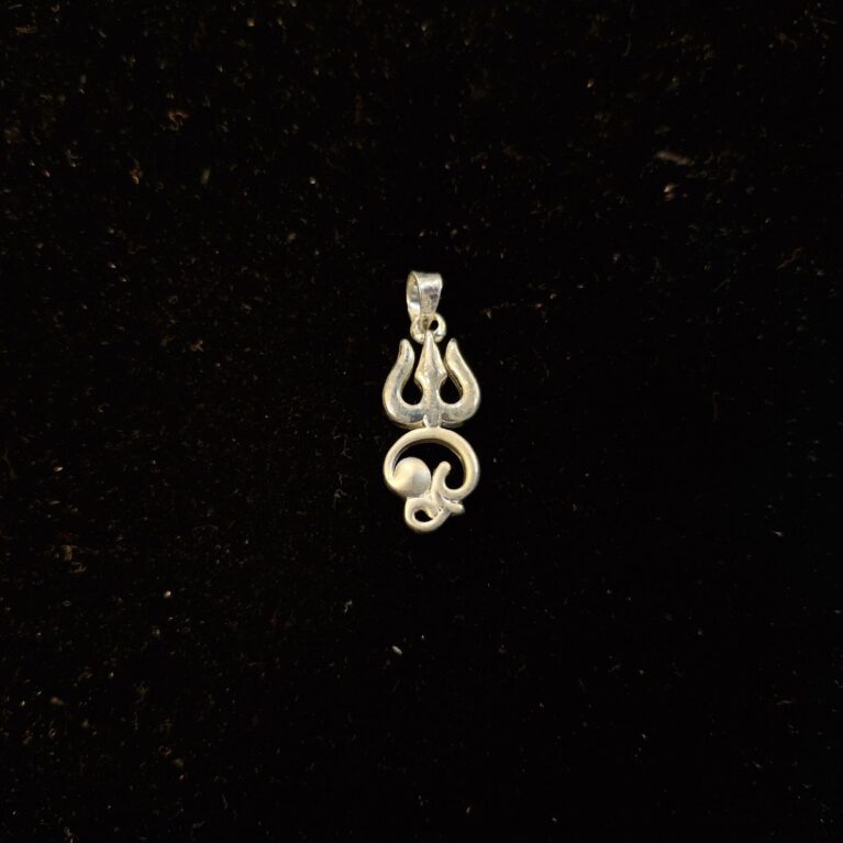 Trishul pendant in pure 925 silver