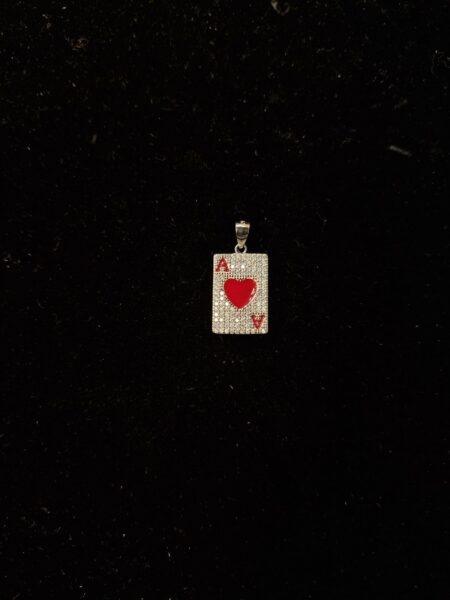 Ace of heart pendant in pure 925 silver