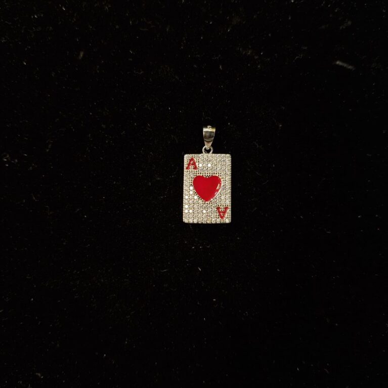 Ace of heart pendant in pure 925 silver